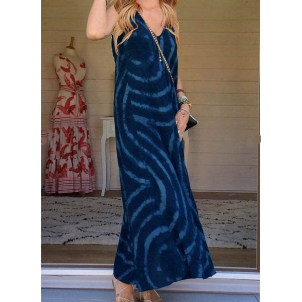 Bohemian Summer V Neck Strap Print Dress Women