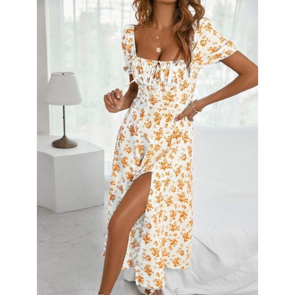 Vacation Casual Printed Chiffon Women's Dress
