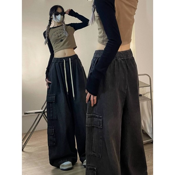 Jeans Tooling Loose Wide Leg Pants Women