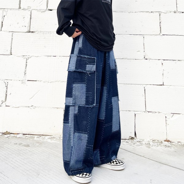 Vintage Jeans Wide Leg Pants Loose Town Type Pants For Women