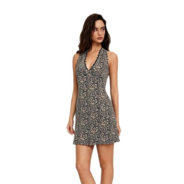 New Leopard-print Halter-neck Dress For Women Summer Style