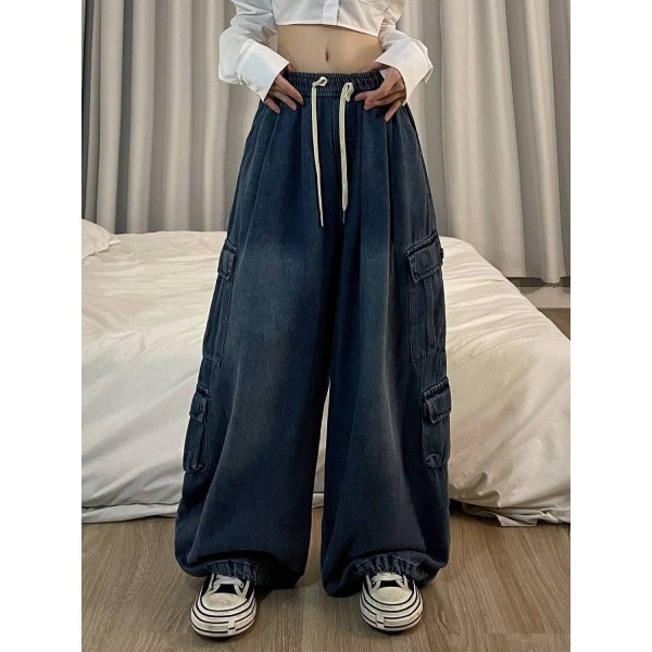 Jeans Tooling Loose Wide Leg Pants Women