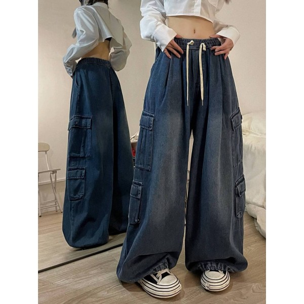 Jeans Tooling Loose Wide Leg Pants Women