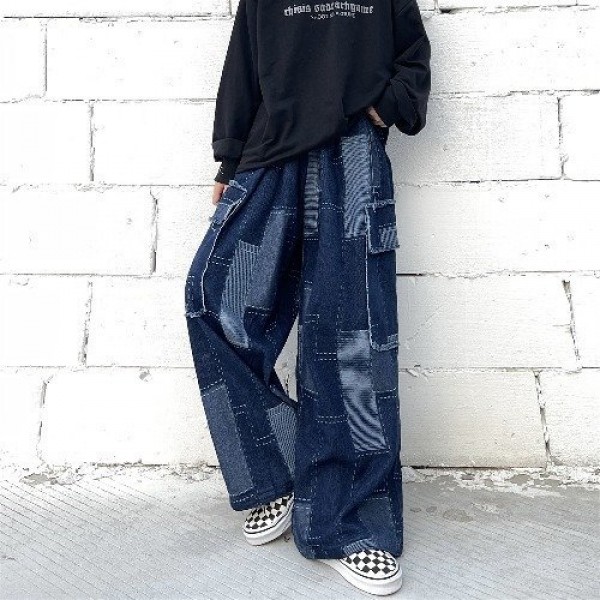 Vintage Jeans Wide Leg Pants Loose Town Type Pants For Women