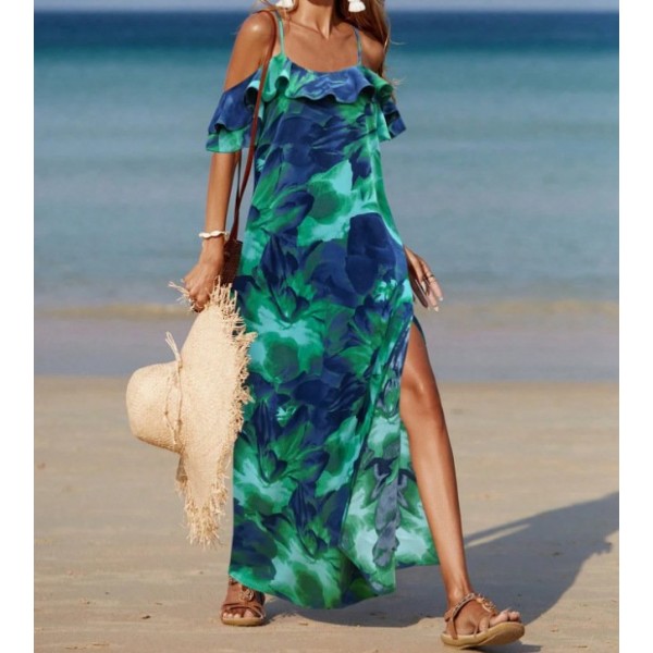 Summer Off-the-Shoulder French-style Polka Dot Dress For Women